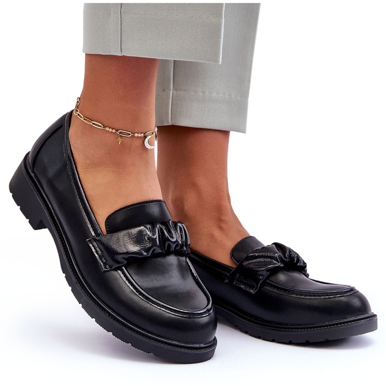 S.Barski Piatto -mochioni in pelle a copertura nera con decorazione S. Barski Hy335 nero 4
