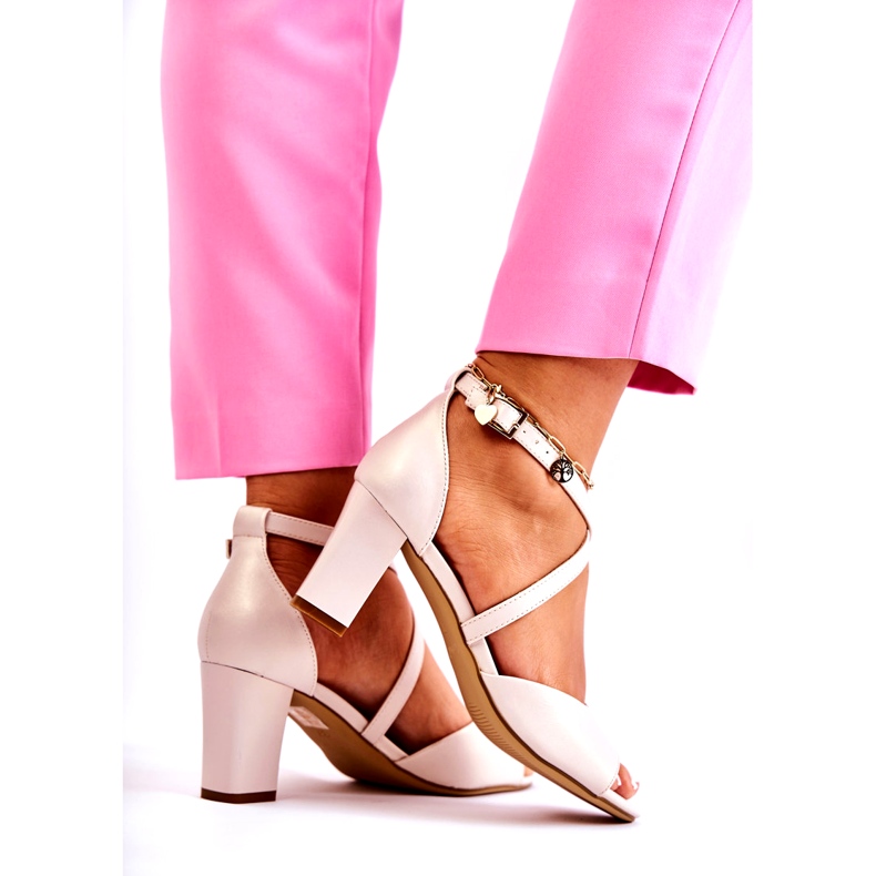 Sergio Leone Sandali sul post beige perla 4