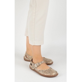 Olivier Scarpe a piedi nudi da donna realizzati in pelle naturale con stampa 1284 beige 1