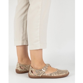 Olivier Scarpe a piedi nudi da donna realizzati in pelle naturale con stampa 1284 beige 2