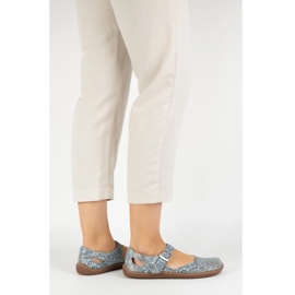 Olivier Scarpe a piedi nudi da donna realizzati in pelle naturale con stampa 1284 blu 1