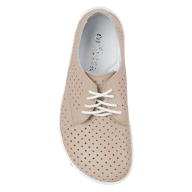 Olivier Sneaker minimaliste a piedi nudi da donna 1288pol beige con bianco 2