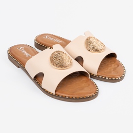 Seastar Flap leggeri con una decorazione dorata beige 1