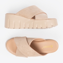 Seastar Sandali con zeppa da donna in camoscio beige 1