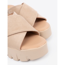 Seastar Sandali con zeppa da donna in camoscio beige 2