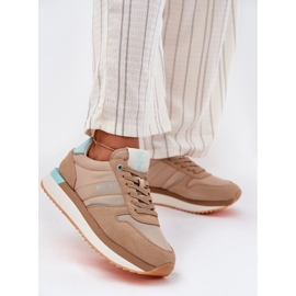 Sneakers in pelle scamosciata femminile Big Star RR274A048 Hi-Poly Dark Tone System beige 1