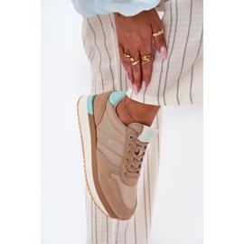 Sneakers in pelle scamosciata femminile Big Star RR274A048 Hi-Poly Dark Tone System beige 2