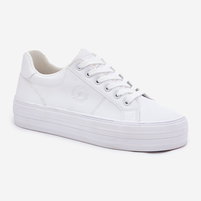 Sneaker da donna in pelle Eco sulla piattaforma bianca Big Star RR274298 bianco 1