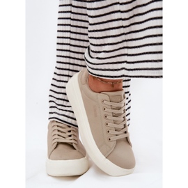 Sneaker materiali da donna sulla piattaforma Big Star RR274465 Beige 1