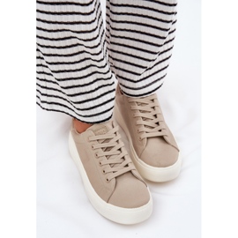 Sneaker materiali da donna sulla piattaforma Big Star RR274465 Beige 2