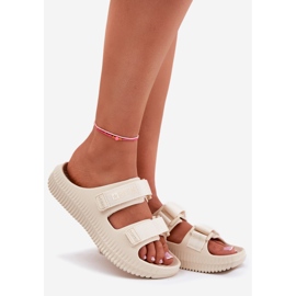 Pantofole di schiuma femminile con big star rr274a529 velcro beige 1