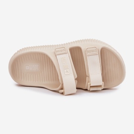 Pantofole di schiuma femminile con big star rr274a529 velcro beige 2