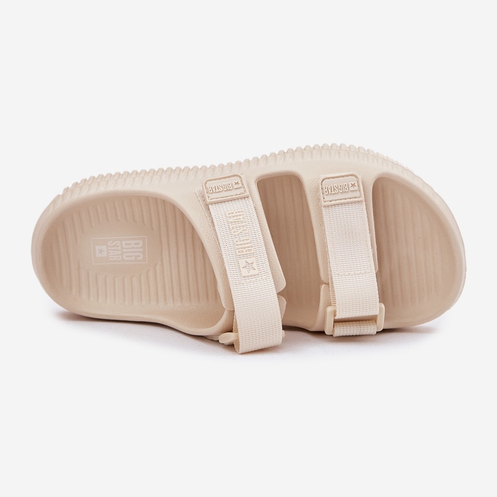 Pantofole di schiuma femminile con big star rr274a529 velcro beige 2