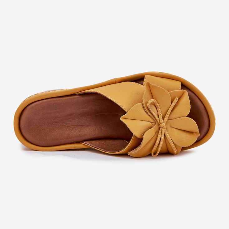 Spicchi di pelle da donna con un artiker floreale decorativo 52c0504 giallo 2