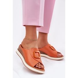 Flip in pelle femminile infradito artiker 56c2149 arancione arancia 2