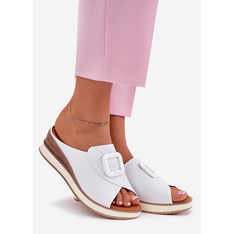 Flip in pelle femminile su artiker 56C2144 White Wedge bianco 1