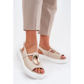 Cuoio sandali da donna elegante s.barski Gr51-603 beige 2