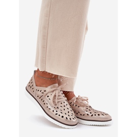 S.Barski Scarpe in pelle da donna S. Barski LR51-611 Złote d'oro 1