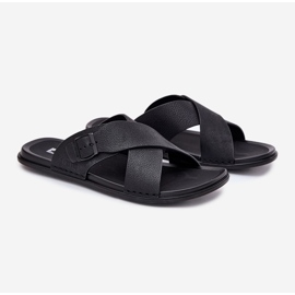 Flip in pelle maschile con fibbia nera di Big Star RR174076 nero 1