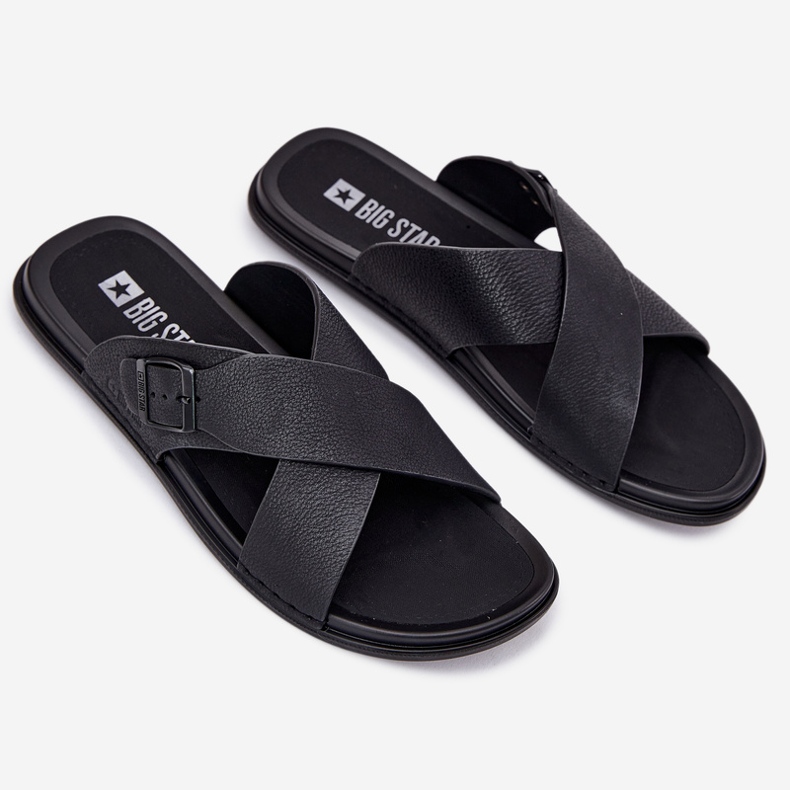 Flip in pelle maschile con fibbia nera di Big Star RR174076 nero 2