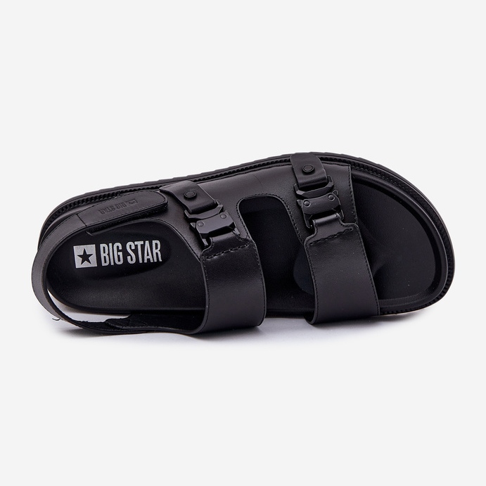 Big Star RR174086 Sandali in pelle maschile nero 2