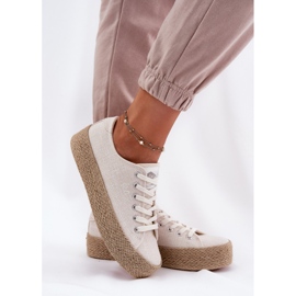 Sneaker femminili sulla piattaforma con lee Cooper LCW-25-02-3284 BRAIDA beige 2