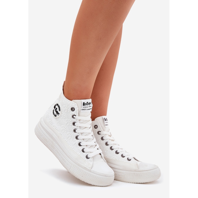 Sneaker femminili sulla piattaforma Lee Cooper LCW-25-44-3209L White bianca 1