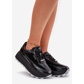 Sneakers in pelle femminile sulla piattaforma nera di Big Star RR274873 Hi-Polish nero 1