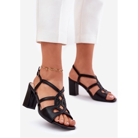 Sandali a ruote alte femminile Sergio Leone SK884 Black nero 1
