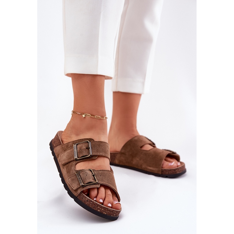 Flip Flip con fibbia femminile Panto Fino RR267024 Brown marrone 2