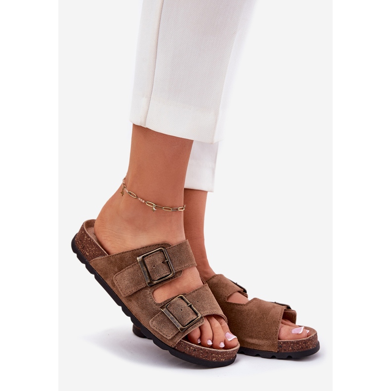 Flip Flip con fibbia femminile Panto Fino RR267024 Brown marrone 1