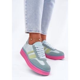 Sneaker basse sulla piattaforma blu 2