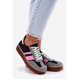 Sneakers nere da donna con plateau nero 1
