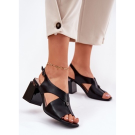 Eleganti sandali femminili su Vinceza 62238 Black Post nero 2