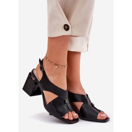 Eleganti sandali femminili su Vinceza 62238 Black Post nero 1