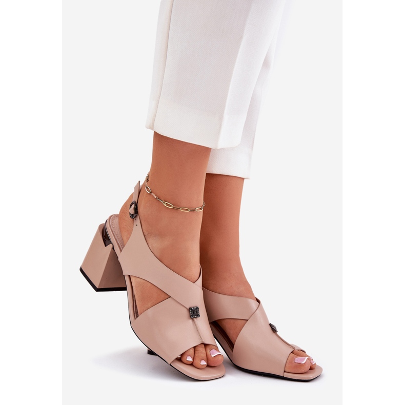 Eleganti sandali femminili su Vinceza 62238 Beige Post 1