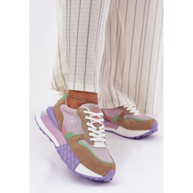 Sneaker in pelle scamosciata femminile sulla piattaforma rosa Hi-Poliish Hi-Poliish RR274815 Big Star RR274815 2