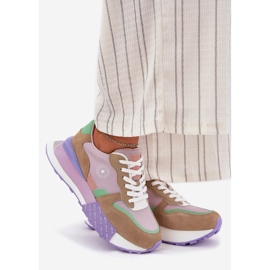 Sneaker in pelle scamosciata femminile sulla piattaforma rosa Hi-Poliish Hi-Poliish RR274815 Big Star RR274815 1