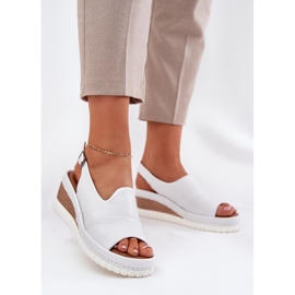 ARTIKER Sandali in pelle da donna per un cuneo artker 56c0918 bianco 2