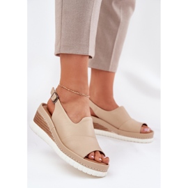 ARTIKER Sandali in pelle da donna per un cuneo artker 56c0919 beige 2