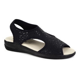 Vriston Scarpe da donna sandali flessibili comfoot emma nero lucido 1