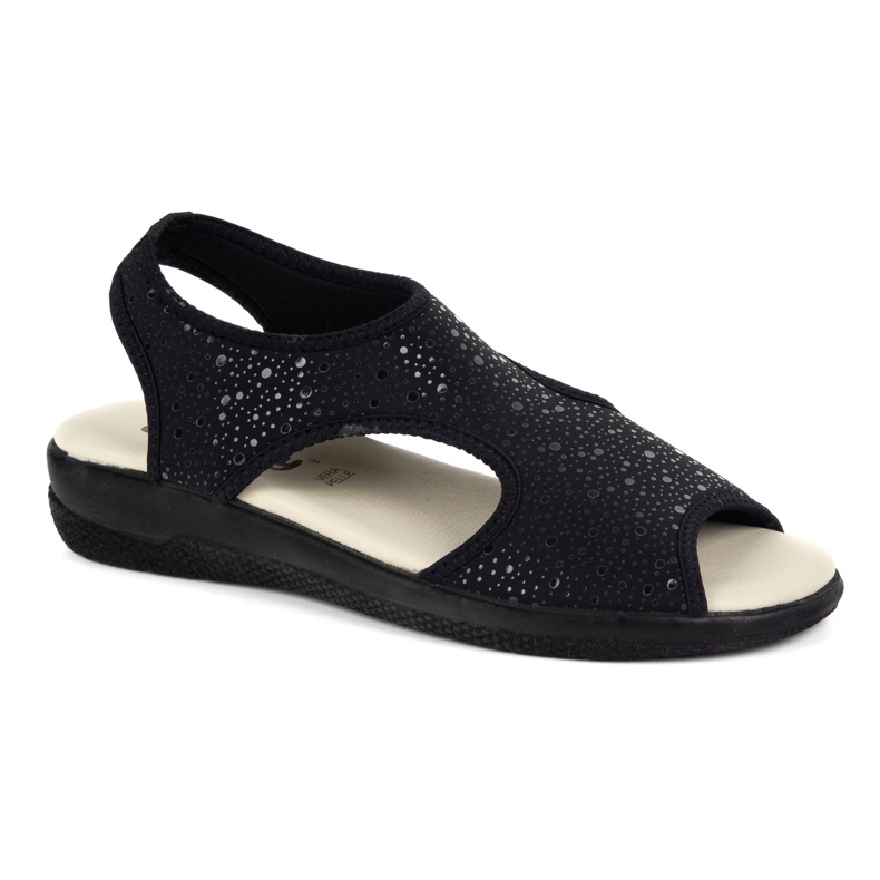 Vriston Scarpe da donna sandali flessibili comfoot emma nero lucido 1
