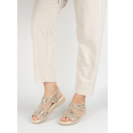 Vriston Scarpe da donna sandali flessibili comfoot emma beige brillante senza 1