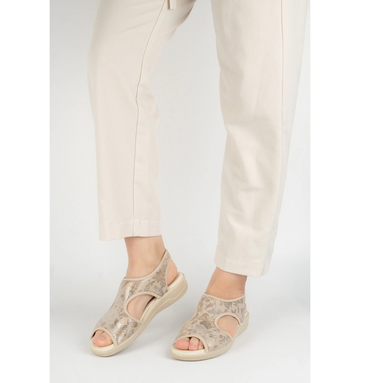 Vriston Scarpe da donna sandali flessibili comfoot emma beige brillante senza 1