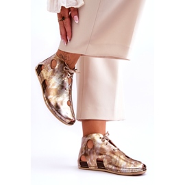 Maciejka Stivali in Pelle Leggera 03426-42 Oro d'oro 2