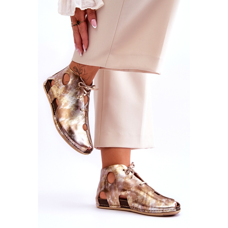 Maciejka Stivali in Pelle Leggera 03426-42 Oro d'oro 2