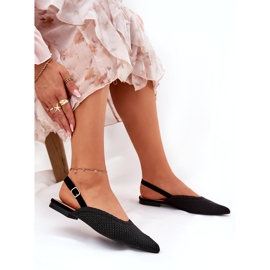 Ballerine femminili con intreccia e punta di piedi nere nero 3