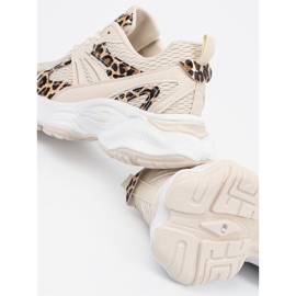 Sneaker beige con un motivo animale 2