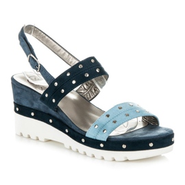 Kylie Sandali con zeppa con getti blu 1
