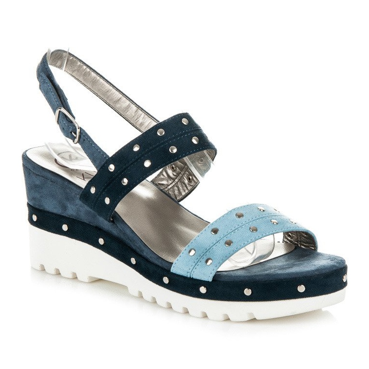 Kylie Sandali con zeppa con getti blu 1